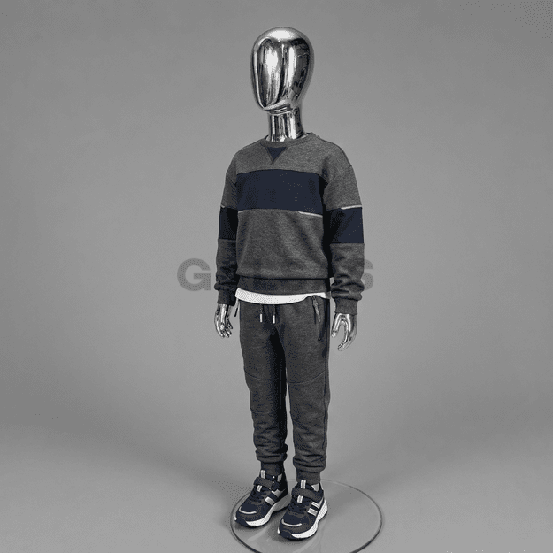 Manekin dziecięcy VAI-SILVER-85. Kolor srebrny. Wzrost 85 cm.