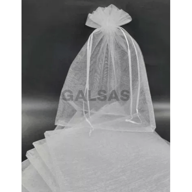 Woreczki z organzy – do pakowania biżuterii i prezentów – 15 x 20 cm / 100 sztuk, Biale