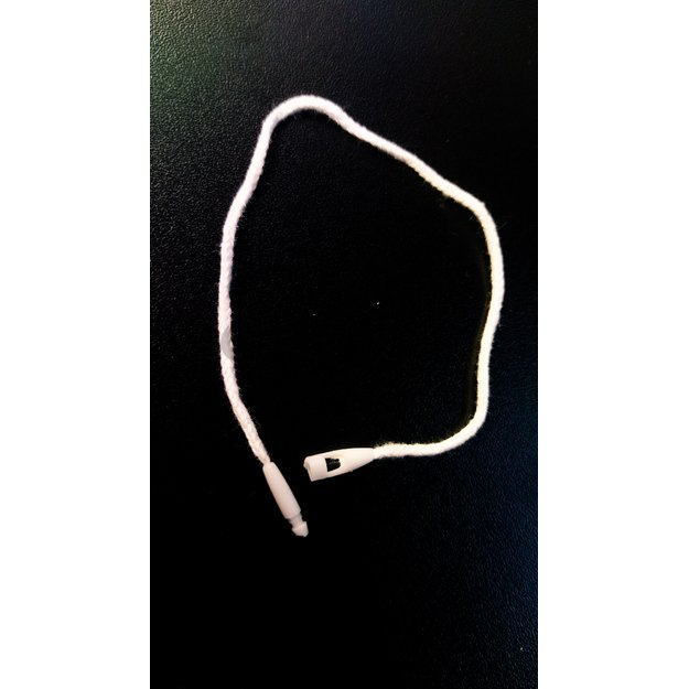 Uchwyt na etykiety - z mikroplombą - biała bawełna o pojedynczym splocie, 19 cm, 100 szt. w opakowaniu