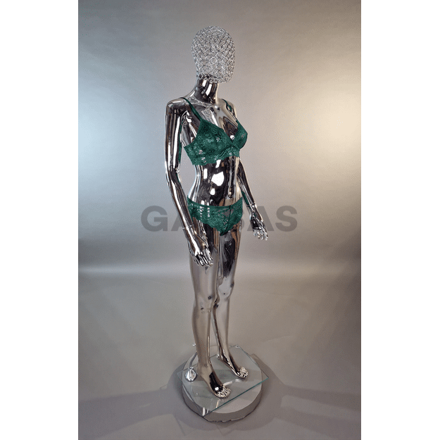 Manekin damski malowany BF6-Silver. Kolor srebrny