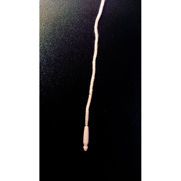 Uchwyt na etykiety - z mikroplombą, beżowa jednowarstwowa bawełna, długość 19 cm, 100 sztuk/opakowanie