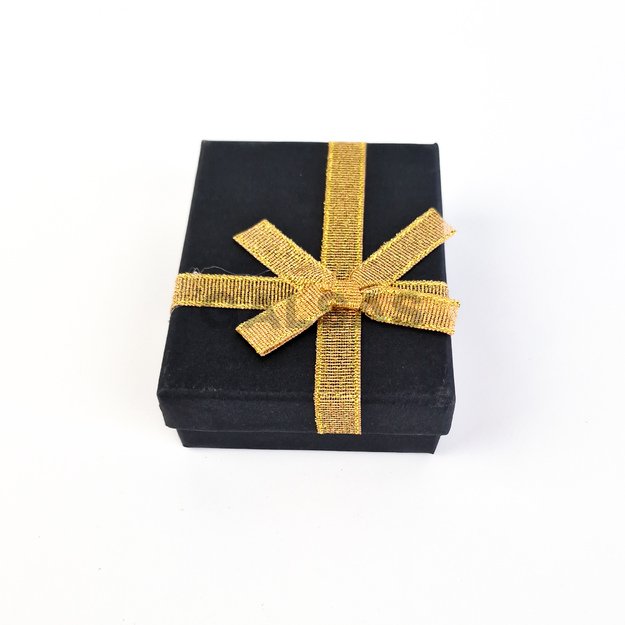 Papierowe kolorowe pudełka z kokardą - 7x9x3 cm. Matowy czarny kolor. Opakowanie  zawiera 12 sztuk