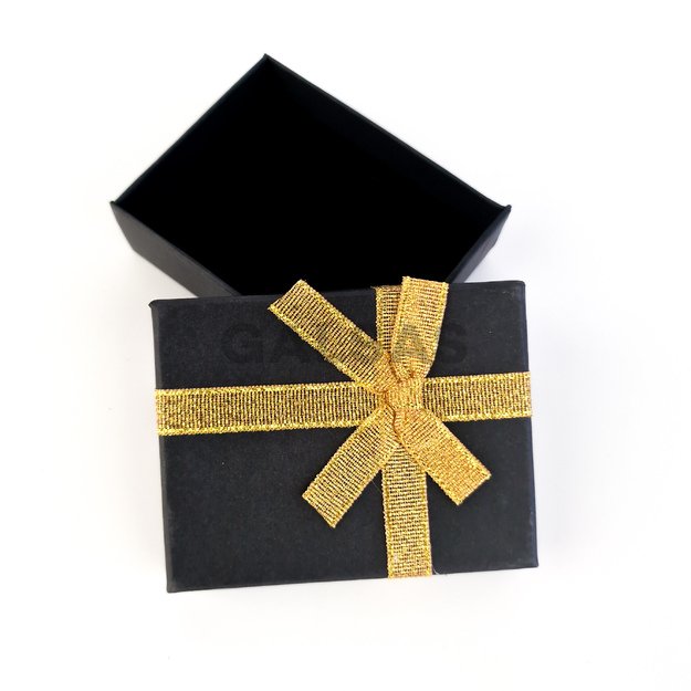 Papierowe kolorowe pudełka z kokardą - 7x9x3 cm. Matowy czarny kolor. Opakowanie  zawiera 12 sztuk