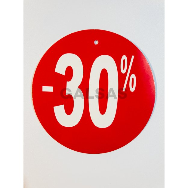 Etykiety rabatowe "30%" - papier okrągły. Średnica 120 mm Etykiety rabatowe "30%" - papier okrągły. Średnica 120 mm