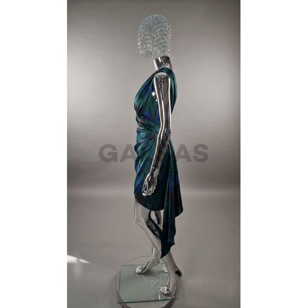 Lustrzany chromowany manekin damski BF2-TINKL-SILVER