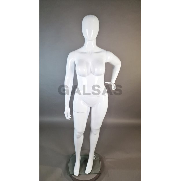 Manekin damski „Plius size” - model XXL81RAN – kolor biały błyszczący. Tworzywo sztuczne