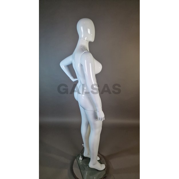 Manekin damski „Plius size” - model XXL81RAN – kolor biały błyszczący. Tworzywo sztuczne