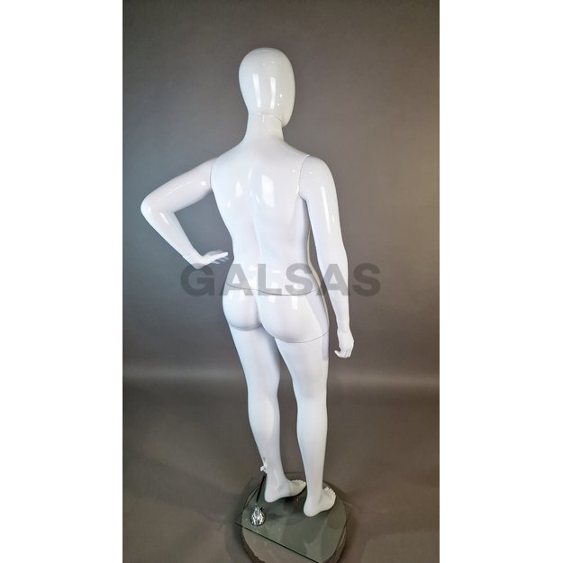 Manekin damski „Plius size” - model XXL81RAN – kolor biały błyszczący. Tworzywo sztuczne