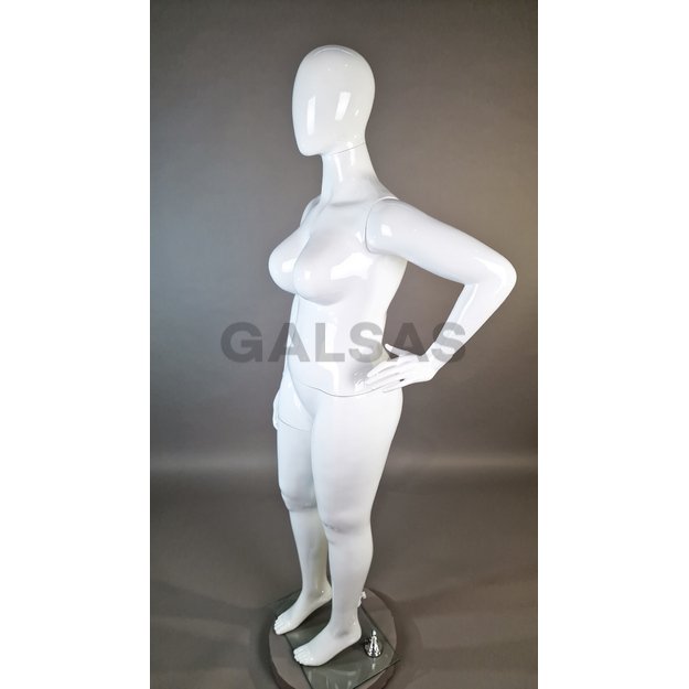 Manekin damski „Plius size” - model XXL81RAN – kolor biały błyszczący. Tworzywo sztuczne