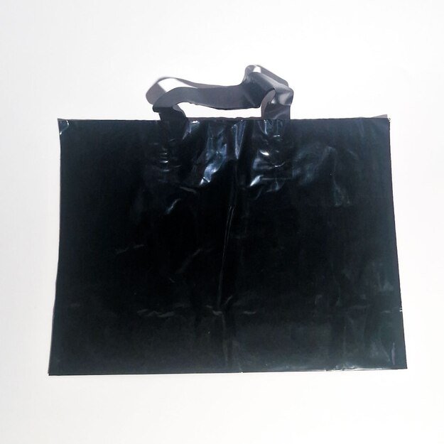 Poziomowe reklamówki na zakupy - 35 x 25 cm, 50 szt, 60 mikron, czarne