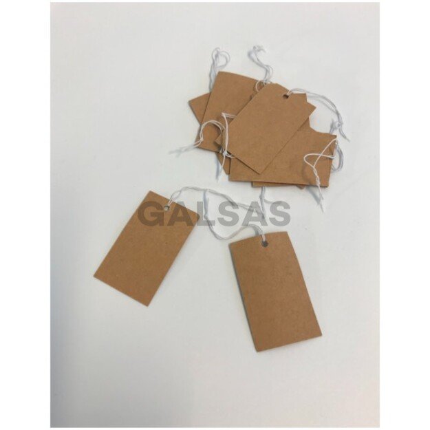Etykieta z możliwością zawieszania. Wymiary 3 x 5 cm do oznaczania produktów i towarów. Papier w kolorze CRAFT
