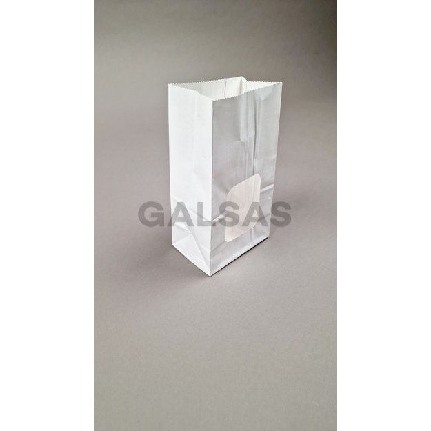 Papierowe woreczki z dnem i okienkiem – 9 x 6 x 15 cm, białe, 50 szt./opakowanie Papierowe woreczki z dnem i okienkiem – 9 x 6 x 15 cm, białe, 50 szt./opakowanie