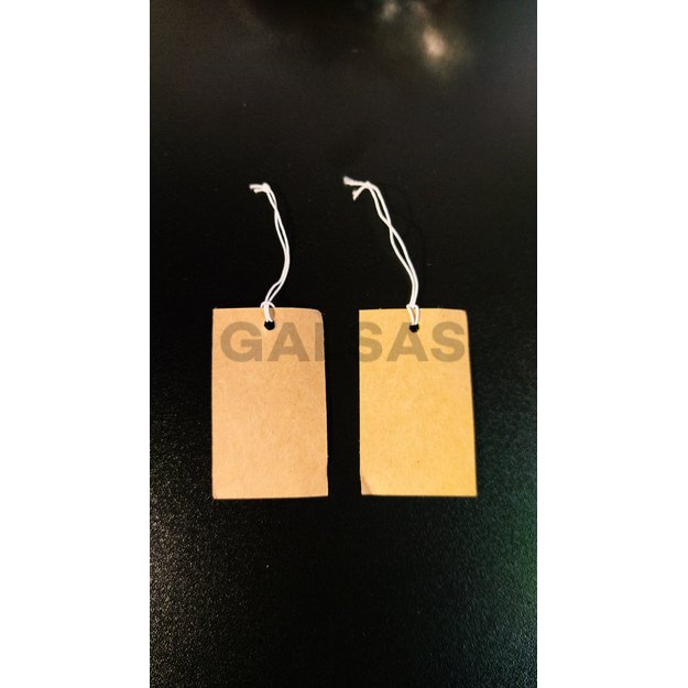 Etykieta z możliwością zawieszania. Wymiary 3,5 x 1,8 cm do oznaczania produktów i towarów. Papier  KRAFT