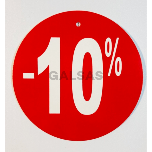 Etykiety rabatowe "10%" - papier okrągły. Średnica 50 mm
